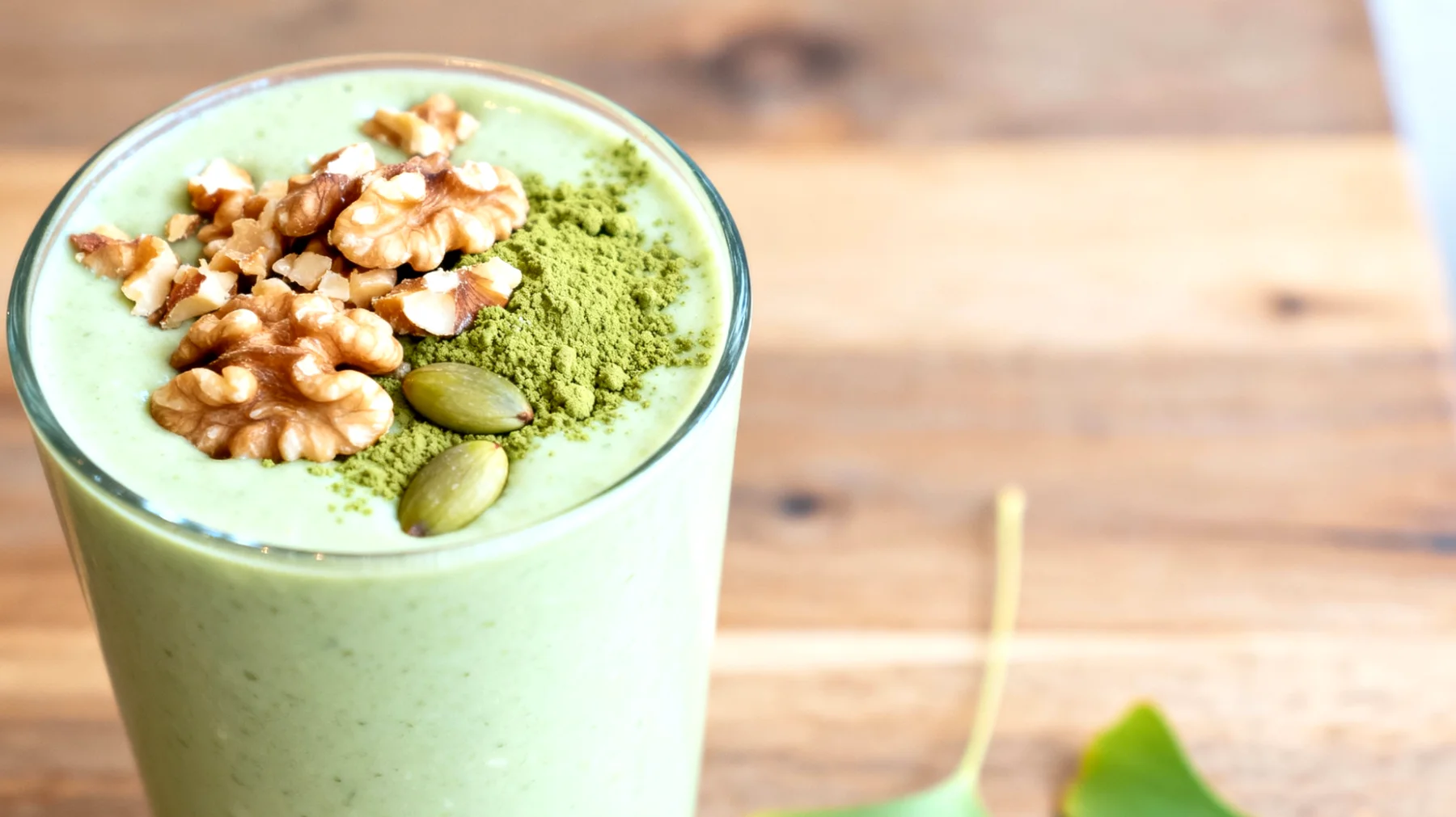 Ginkgo-Nuss-Smoothie mit Matcha und Walnüssen"