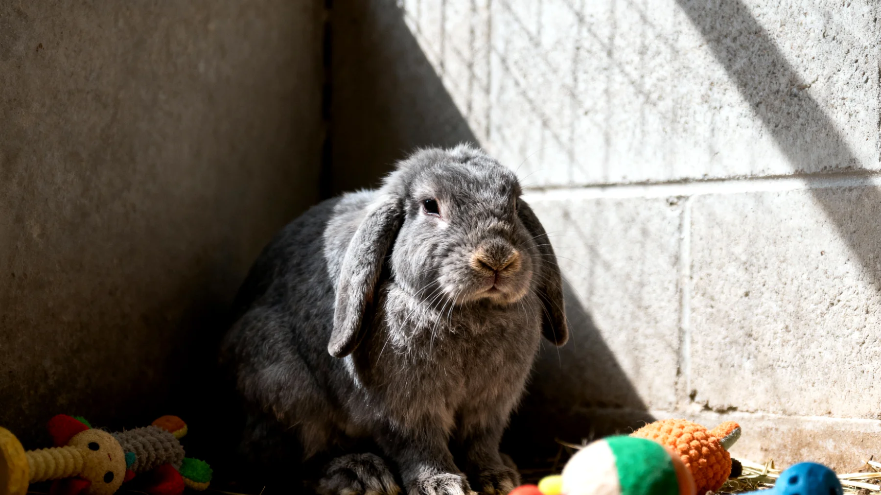 Ältere Kaninchen verlieren oft das Interesse an Spielaktivitäten und leiden unter Bewegungsmangel, was zu Gelenksteifigkeit, Übergewicht und verminderter Lebensqualität führen kann"