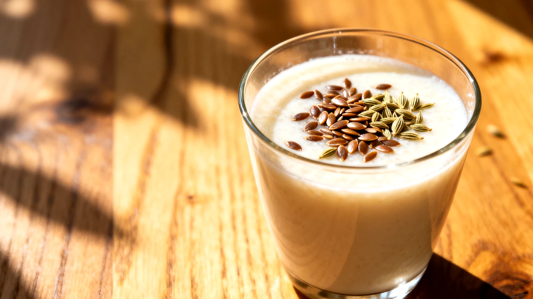 Kefir mit Leinsamen und Fenchelsamen"