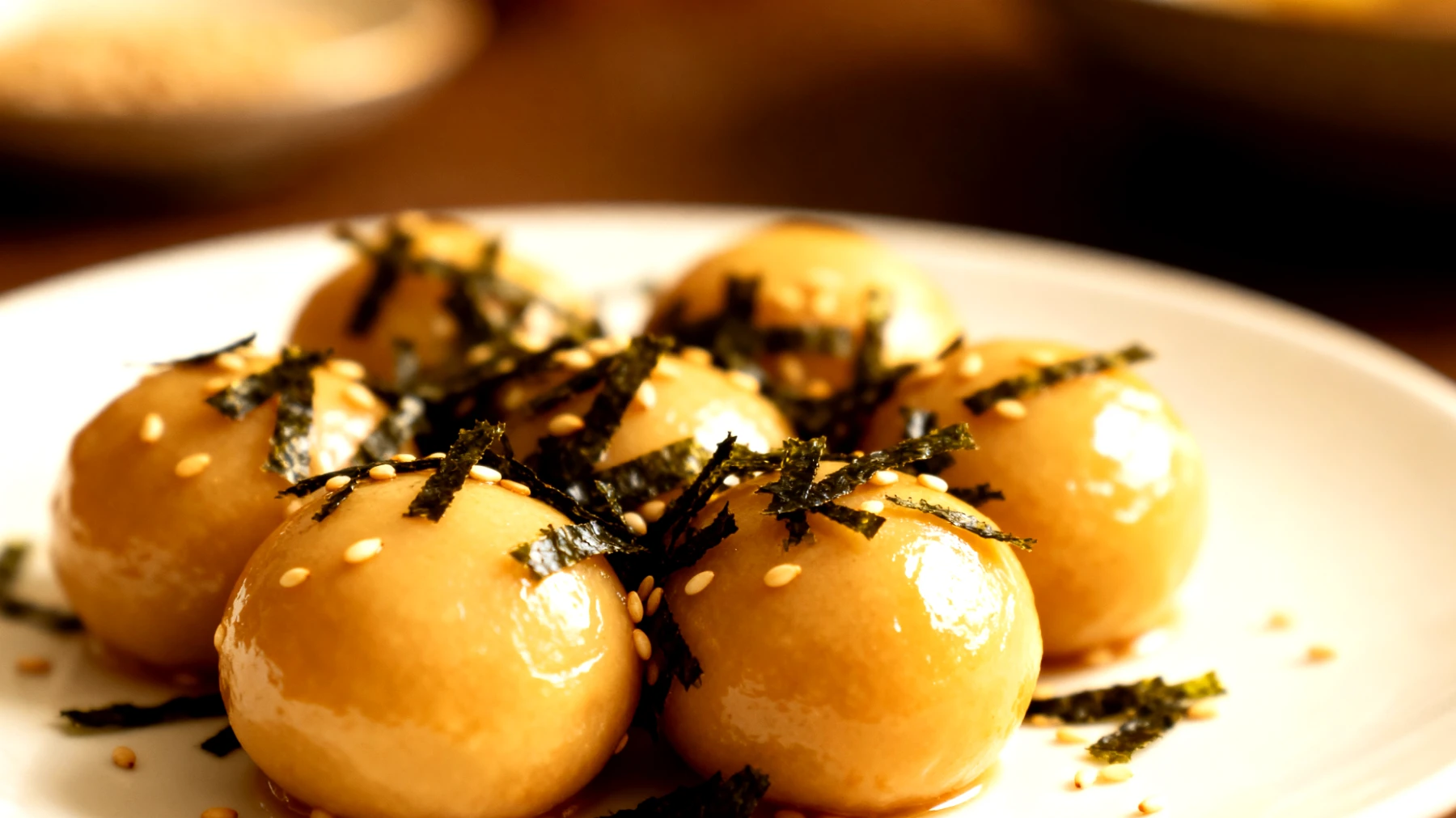 Miso-Kugeln mit Algen und Sesam"